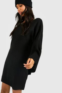 Jumper Dresses|Jumper Dresses*boohoo Oversized Wide Sleeve Jumper Dress black