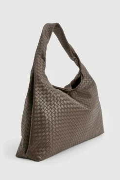 Handbags|Tote Bags*boohoo Oversized Woven Tote Bag chocolate