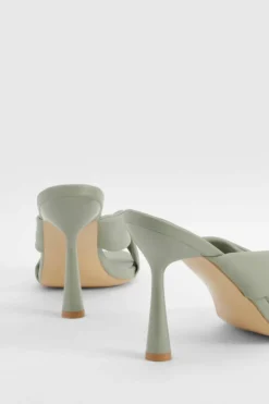 Sandals|Heels*boohoo Padded Twist Front Heeled Mules sage