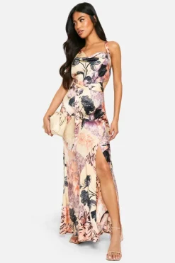 Cami Dresses|Maxi Dresses*boohoo Paisley Folk Satin Maxi Dress multi