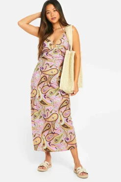 Cami Dresses*boohoo Paisley Strappy Midaxi Dress multi