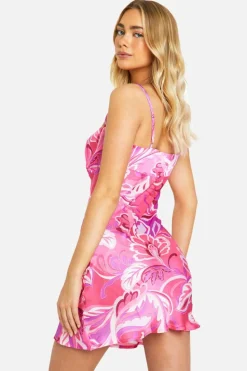 Cami Dresses*boohoo Paisley Strappy Mini Dress purple