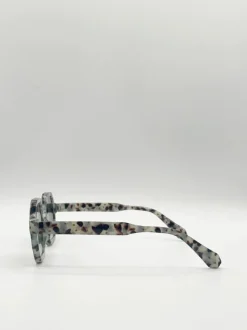 Sunglasses*SVNX Pale tortoiseshell oversized hexagon Sunglasses Grey