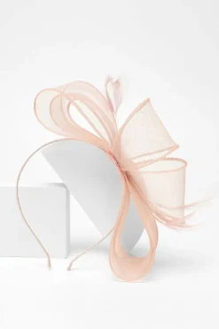 Hair Accessories*Quiz Feather Loop Headband Fascinator Pale Pink