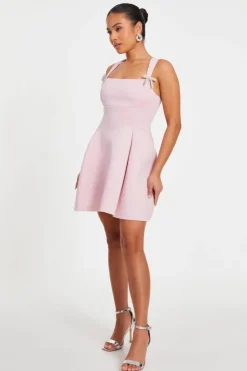 A Line Dresses*Quiz Petite A-Line Mini Dress Pale Pink