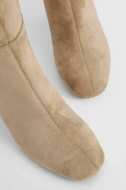 Heels|Over The Knee Boots*boohoo Panel Detail Heeled Block Heeled Knee High Boots taupe