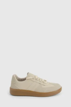 Trainers*boohoo Panel Gum Sole Trainers beige