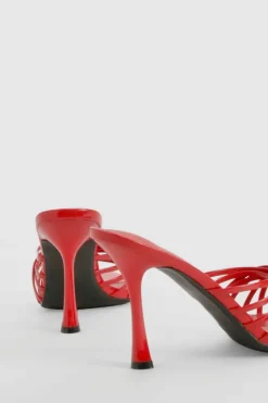Sandals|Heels*boohoo Patent Strappy Pointed Mules red