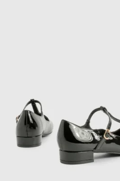 Ballet Flats|Flats*boohoo Patent T-Bar Mary Jane Flats black