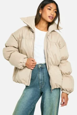 Up To 80% Off Winter Warmers|Puffer Jackets*boohoo Peached Padded Puffer Jacket stone
