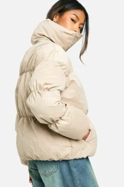 Up To 80% Off Winter Warmers|Puffer Jackets*boohoo Peached Padded Puffer Jacket stone