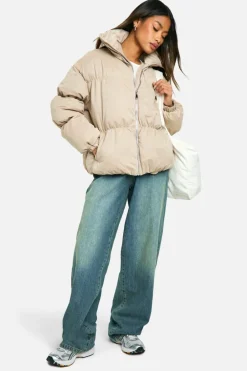 Up To 80% Off Winter Warmers|Puffer Jackets*boohoo Peached Padded Puffer Jacket stone