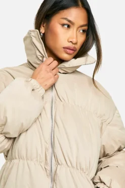 Up To 80% Off Winter Warmers|Puffer Jackets*boohoo Peached Padded Puffer Jacket stone