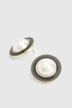 Statement Earrings*boohoo Pearl Detail Oversized Stud Earrings gold