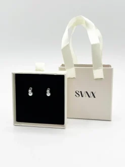 Earrings*SVNX Pearl Diamante Earrings in Silver