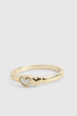 Rings*boohoo Double Heart Ring pearl