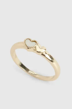 Rings*boohoo Double Heart Ring pearl