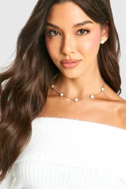 Necklaces*boohoo Multi Clover Necklace pearl
