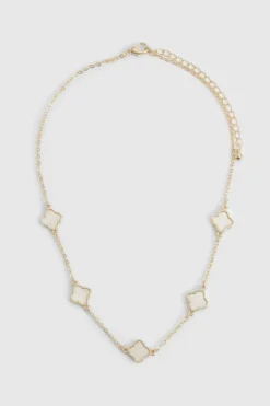 Necklaces*boohoo Multi Clover Necklace pearl