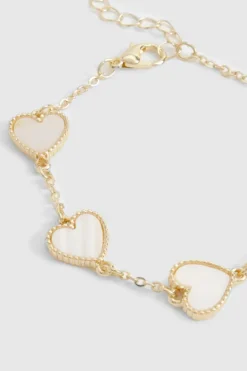 Bracelets*boohoo Scattered Heart Bracelet pearl