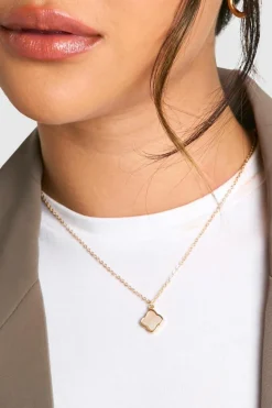 Necklaces*boohoo Single Clover Necklace pearl