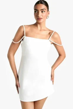 Bodycon Dresses|Mini Dresses*boohoo Pearl Strap Mini Dress white