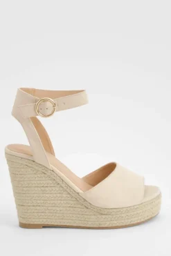 Heels|Wedges*boohoo Peep Toe Espadrille Wedges nude