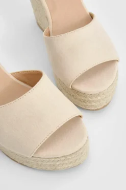 Heels|Wedges*boohoo Peep Toe Espadrille Wedges nude