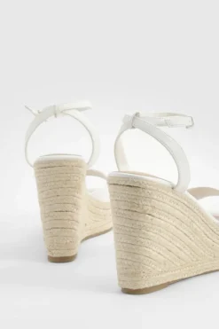 Wedges*boohoo Peep Toe Espadrille Wedges white