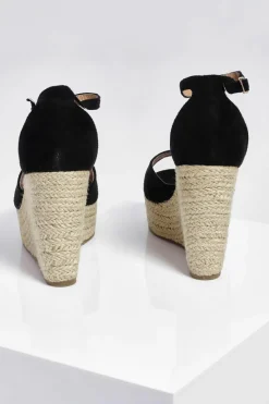 Wedges*boohoo Peeptoe Espadrille Wedges black