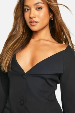 Blazer Dresses|Suits & Tailoring*boohoo Petite Bardot Blazer Dress black