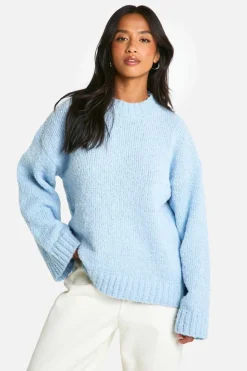 Oversized Jumpers*boohoo Petite Boucle Oversized Jumper light blue