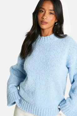 Oversized Jumpers*boohoo Petite Boucle Oversized Jumper light blue