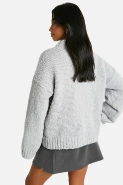 Oversized Jumpers|Jumpers*boohoo Petite Boucle Oversized Jumper grey