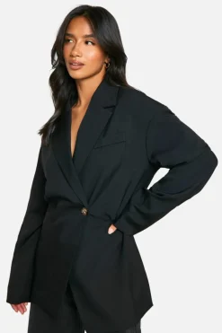 Up To 80% Off Winter Warmers|Suits & Tailoring*boohoo Petite Cinched Waist Blazer black