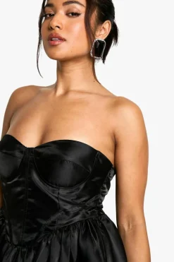 Skater Dresses|Mini Dresses*boohoo Petite Corset Lace Up Mini black
