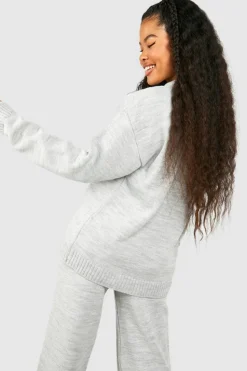 Jumpers|Dsgn Studio*boohoo Petite Dsgn Knitted Crew Neck Jumper grey