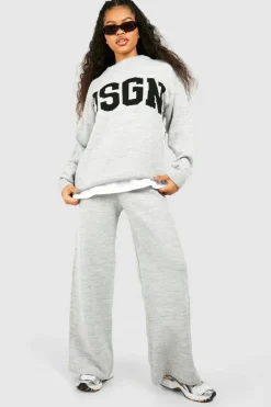 Jumpers|Dsgn Studio*boohoo Petite Dsgn Knitted Crew Neck Jumper grey