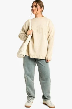 Jumpers|Up To 80% Off Winter Warmers*boohoo Petite DSGN Knitted Marl Reverse Stitch Jumper stone