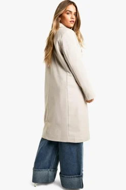 Up To 80% Off Winter Warmers|Wool Look Coats*boohoo Petite Herringbone Double Breasted Coat stone