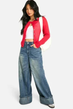 Cardigans*boohoo Petite High Neck Cardigan red