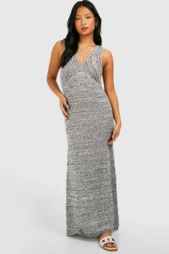 Jumper Dresses|Jumper Dresses*boohoo Petite Marl Knit Maxi Dress brown