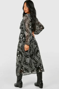 Skater Dresses*boohoo Petite Paisley Midaxi Dress mono