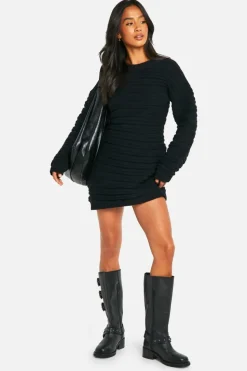Jumper Dresses|Jumper Dresses*boohoo Petite Open Back Knitted Jumper Dress black
