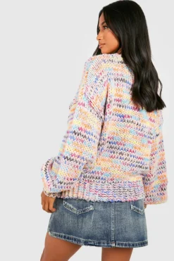 Oversized Jumpers|Jumpers*boohoo Petite Oversized Multicolour Chunky Knit Jumper lilac
