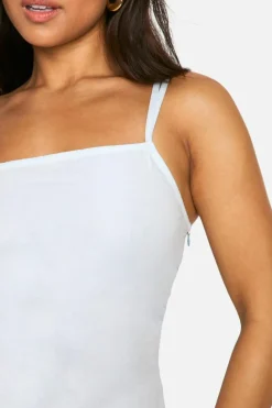 Bodycon Dresses*boohoo Petite Poplin Side Ruched Mini Dress blue