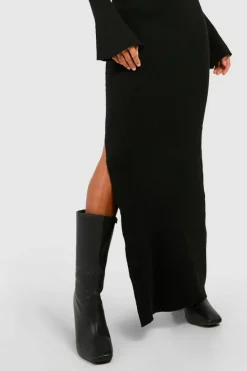 Jumper Dresses|Jumper Dresses*boohoo Petite Premium Rib Knit Maxi Dress black