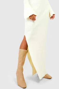 Jumper Dresses|Jumper Dresses*boohoo Petite Premium Rib Knit Maxi Dress cream