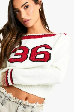 Jumpers*boohoo Petite Slash Neck Knit Jumper cream