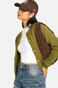 Cardigans*boohoo Petite Soft Knit Boxy Cardigan With Pockets khaki